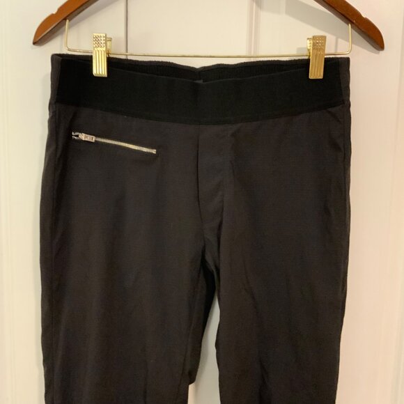 Athleta Black Trekkie Mid Crop Zip Ankle Pants Quick Dry Lightweight Size 4 - Picture 3 of 11